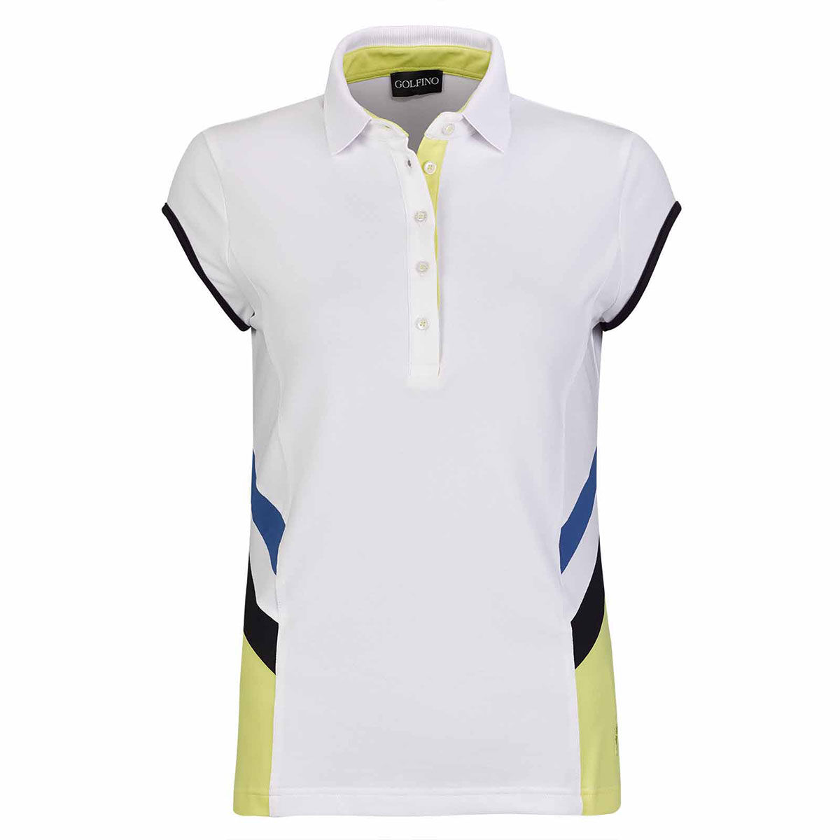 Polo GOLFINO Cap Sleeve Racing pour femmes, femme, 8, Blanc optique | Online Golf