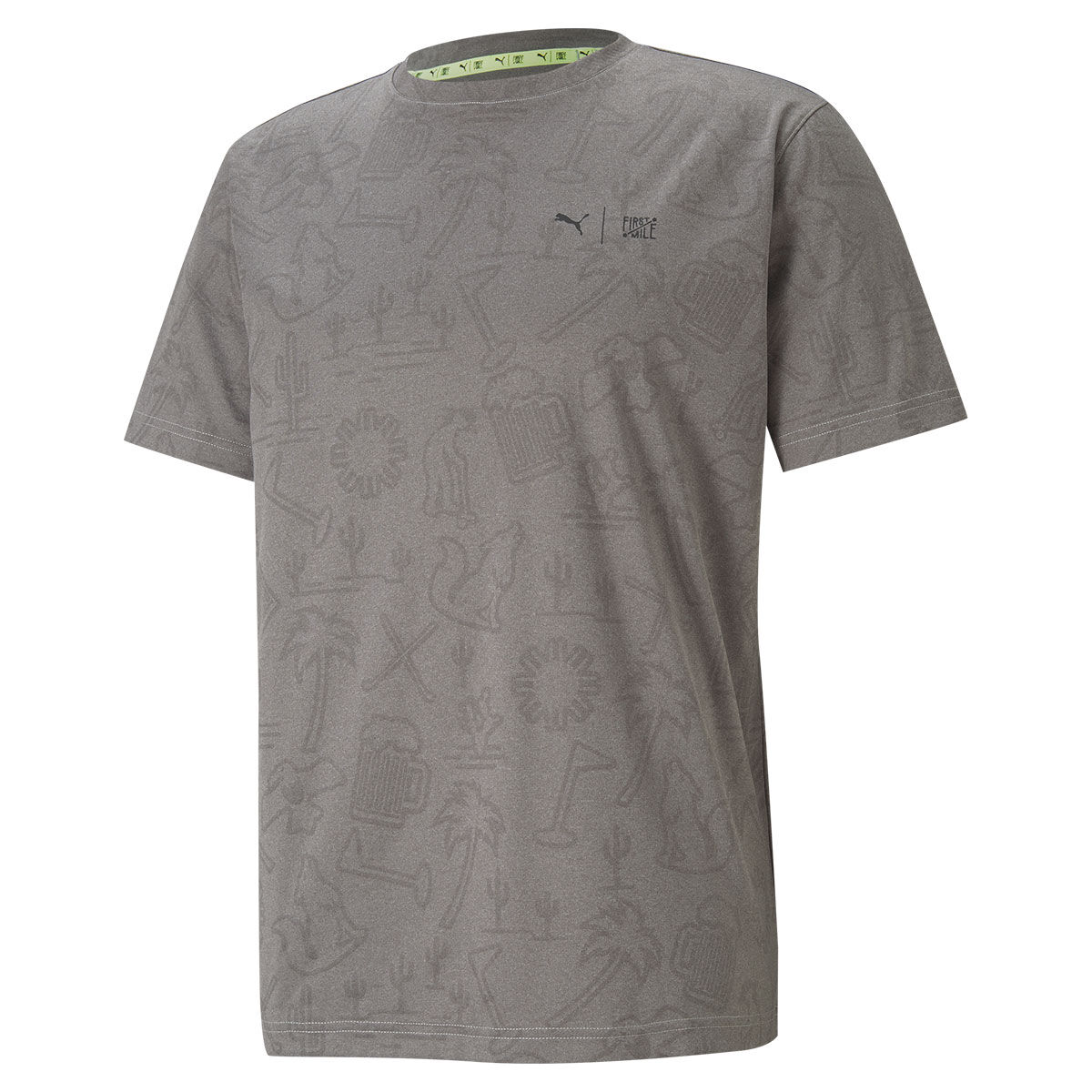 T-shirt PUMA Golf First Mile Flash, homme, Petit, Quiet shade heather | Online Golf