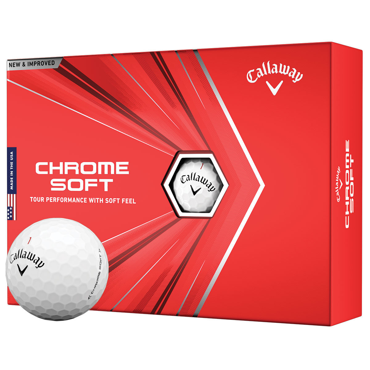 12 Balles De Golf Callaway Golf Chrome Soft, homme, Blanc | Online Golf