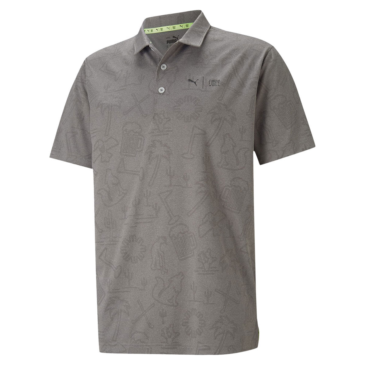 Polo PUMA Golf x First Mile Flash, homme, Petit, Quiet shade heather | Online Golf