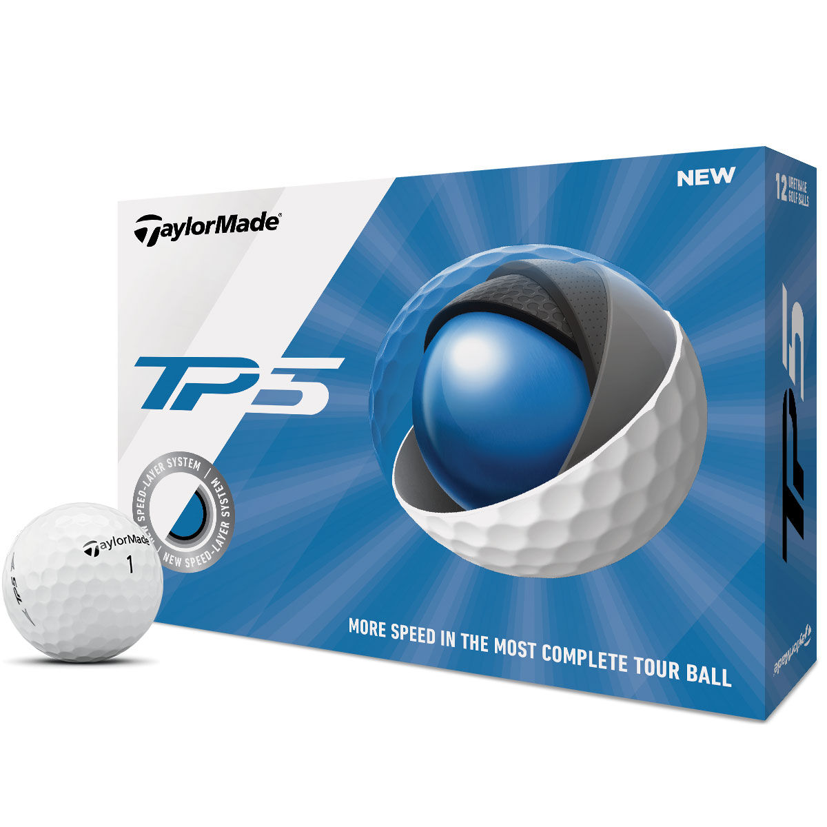 12 Balles de golf TaylorMade TP5 2019, homme, Blanc | Online Golf