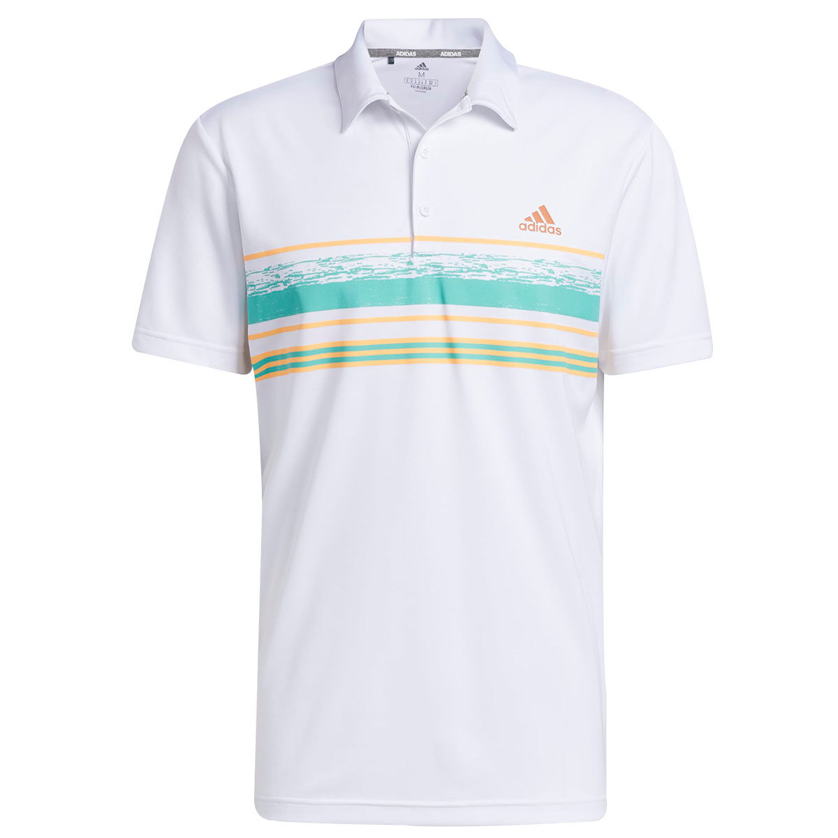 Polo adidas Golf Core Novelty Stripe, homme, Petit, White/acid mint | Online Golf