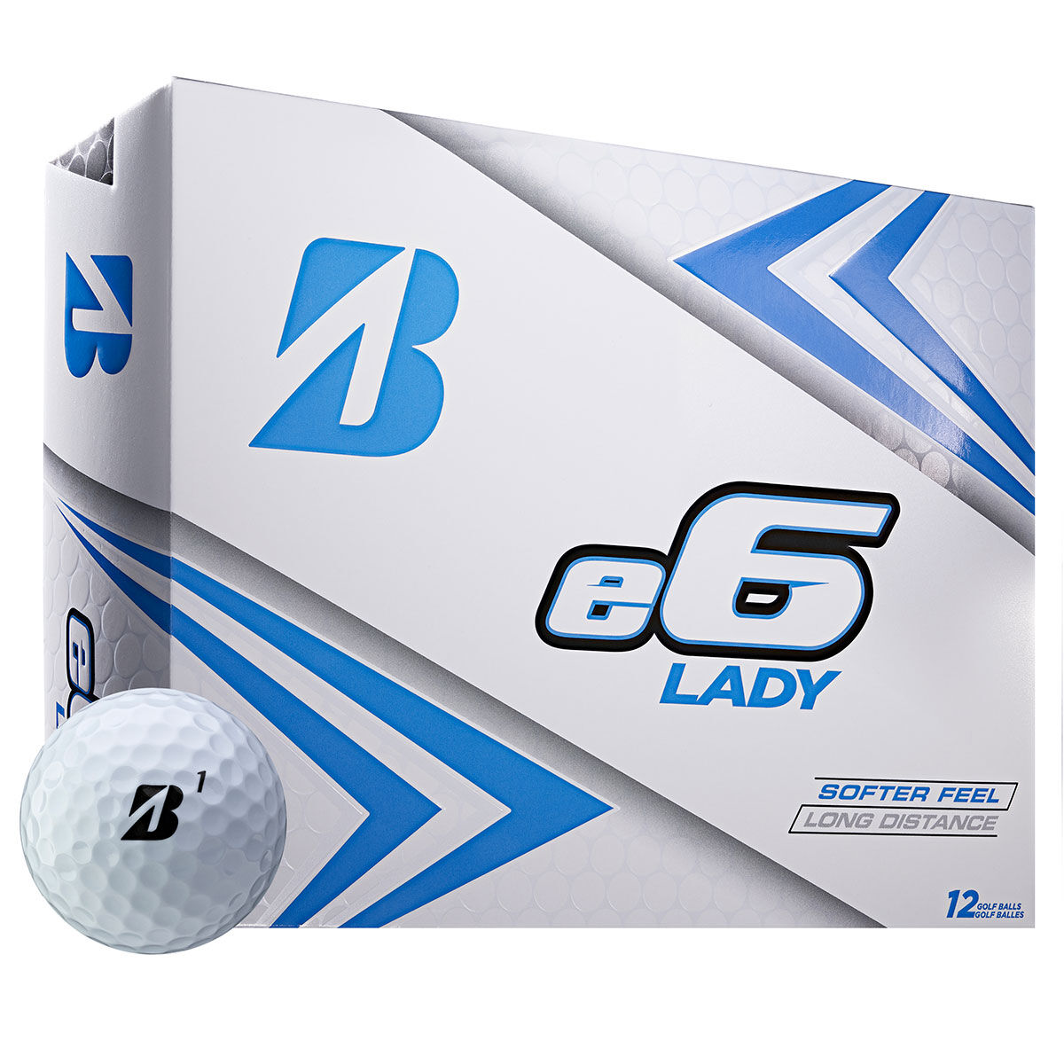 12 Balles de golf Bridgestone Golf e6 Lady, femme, Blanc | Online Golf