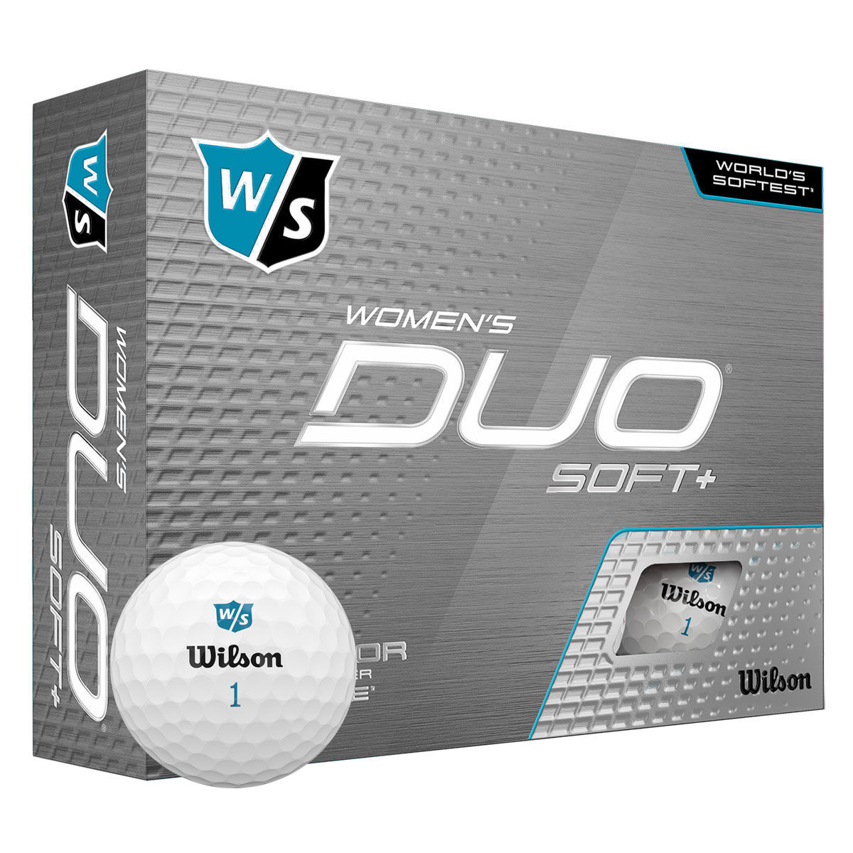12 balles de golf Wilson Staff DUO Soft + pour femmes, femme, Blanc | Online Golf