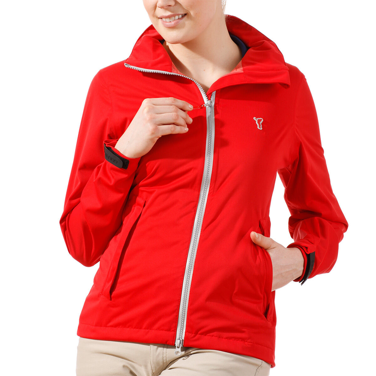 Veste GOLFINO Rainproof with Silver Details pour femmes, femme, 18, Rouge | Online Golf