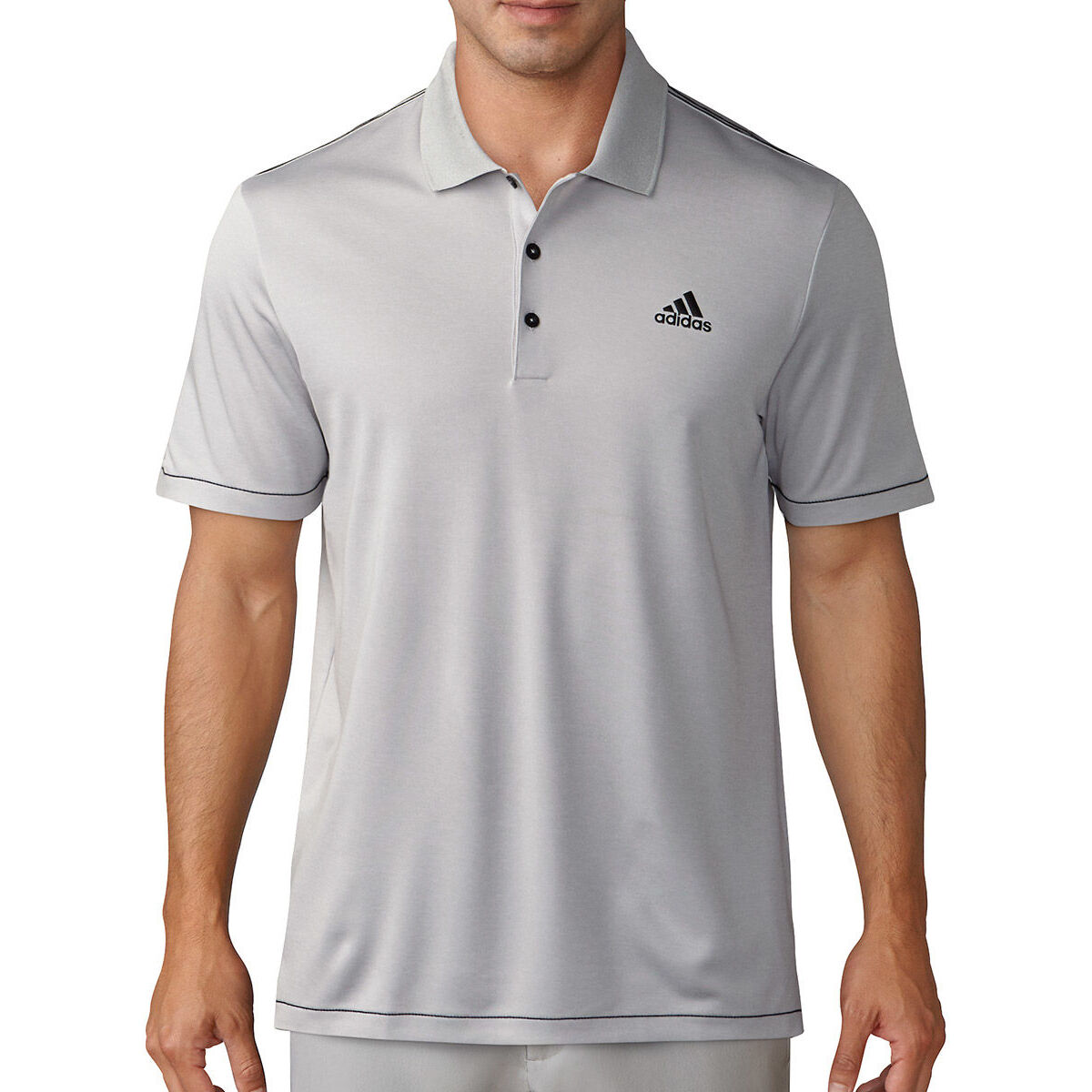 Polo adidas Golf Heathered, homme, Petit, Gris | Online Golf