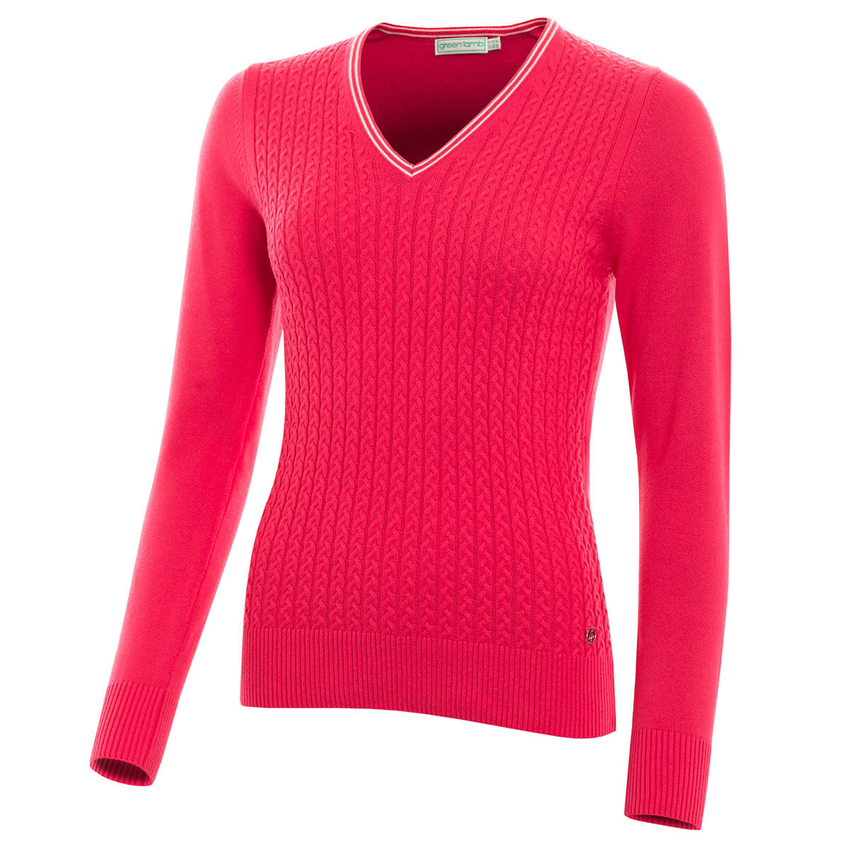 Pull Green Lamb Brid Cable pour femmes, femme, 10, Hibiscus | Online Golf