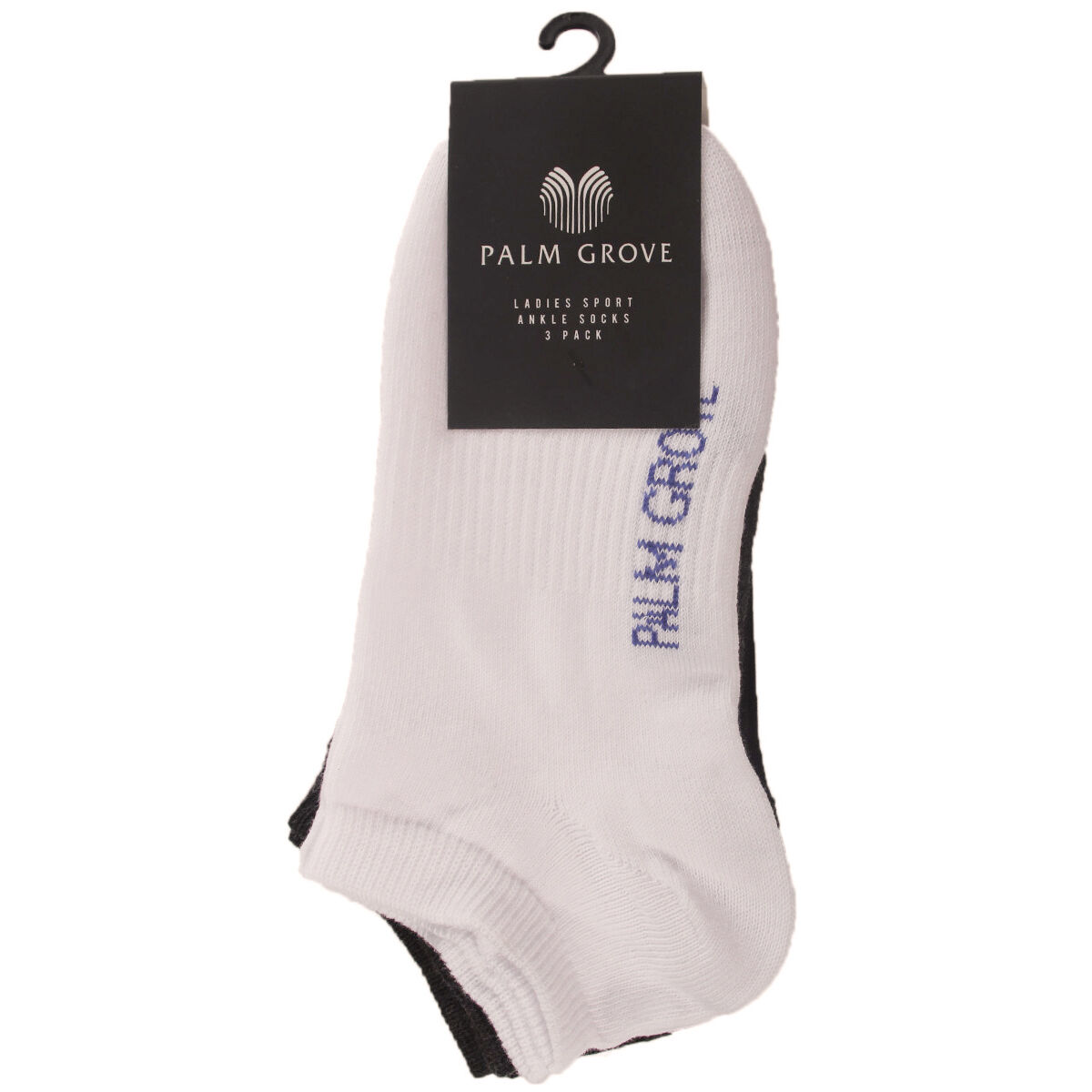Palm Grove Sports Ankle Sock 3 Paires Pour Femmes, femme, Taille unique, Blanc/Noir | Online Golf