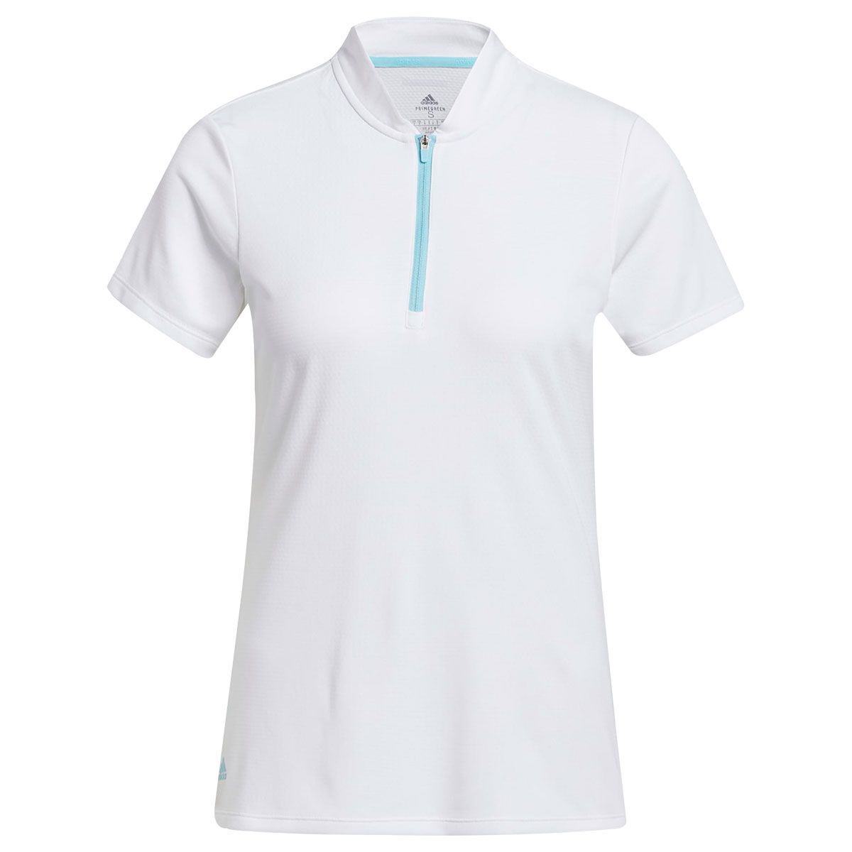 Polo adidas Golf HEAT.RDY Zip Short Sleeve pour femmes, femme, XS, White/hazy sky | Online Golf