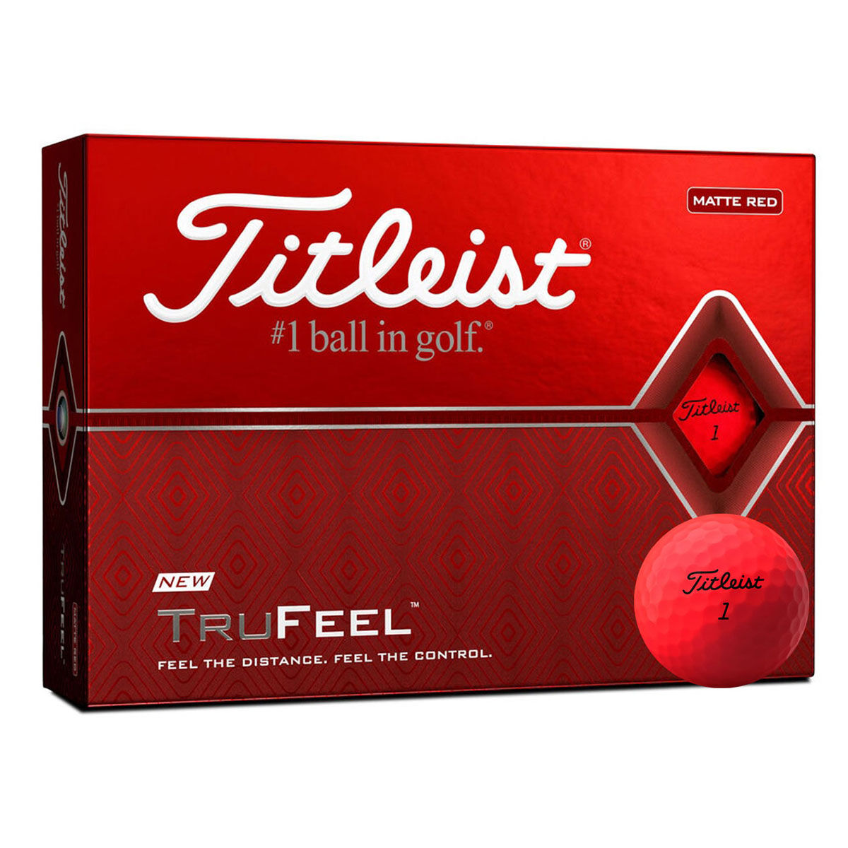 12 Balles de golf Titleist TruFeel, homme, Matte red | Online Golf