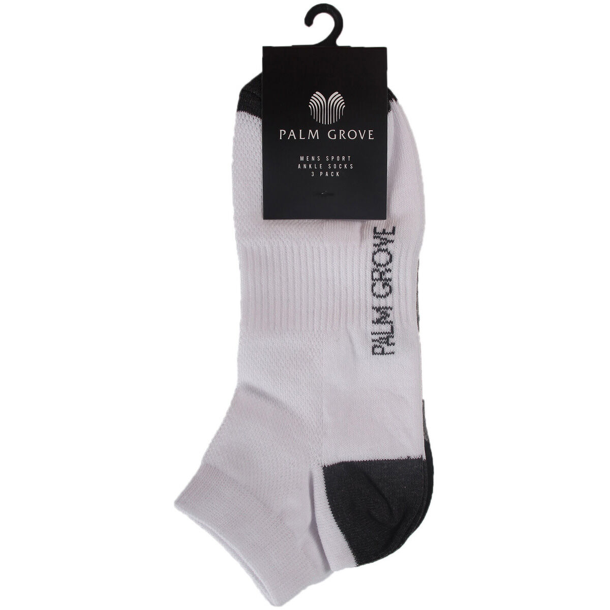 Palm Grove Sports Ankle Sock 3 Paires, homme, Taille unique, Blanc/Gris | Online Golf