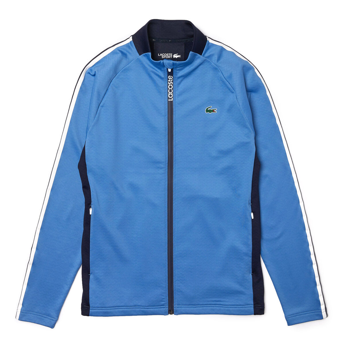 Vêtement intermédiaire ergonomique en polaire Lacoste SPORT, homme, Blue/navy/white, Small  | Online Golf