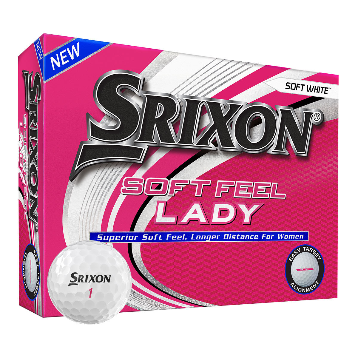 12 Balles de golf Srixon Soft Feel pour femmes 2021, femme, Blanc | Online Golf