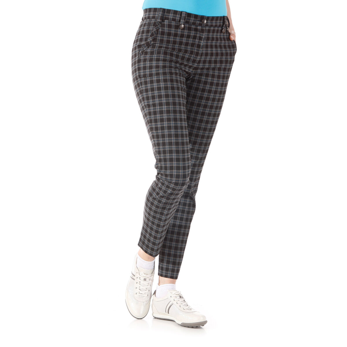 Pantalon GOLFINO Techno Stretch Checked pour femme, femme, Noir, 18 | Online Golf