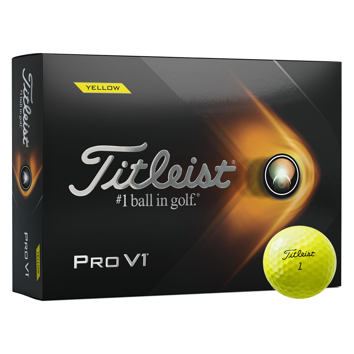 12 Balles de golf Titleist Pro V1 2021, homme, Jaune | Online Golf
