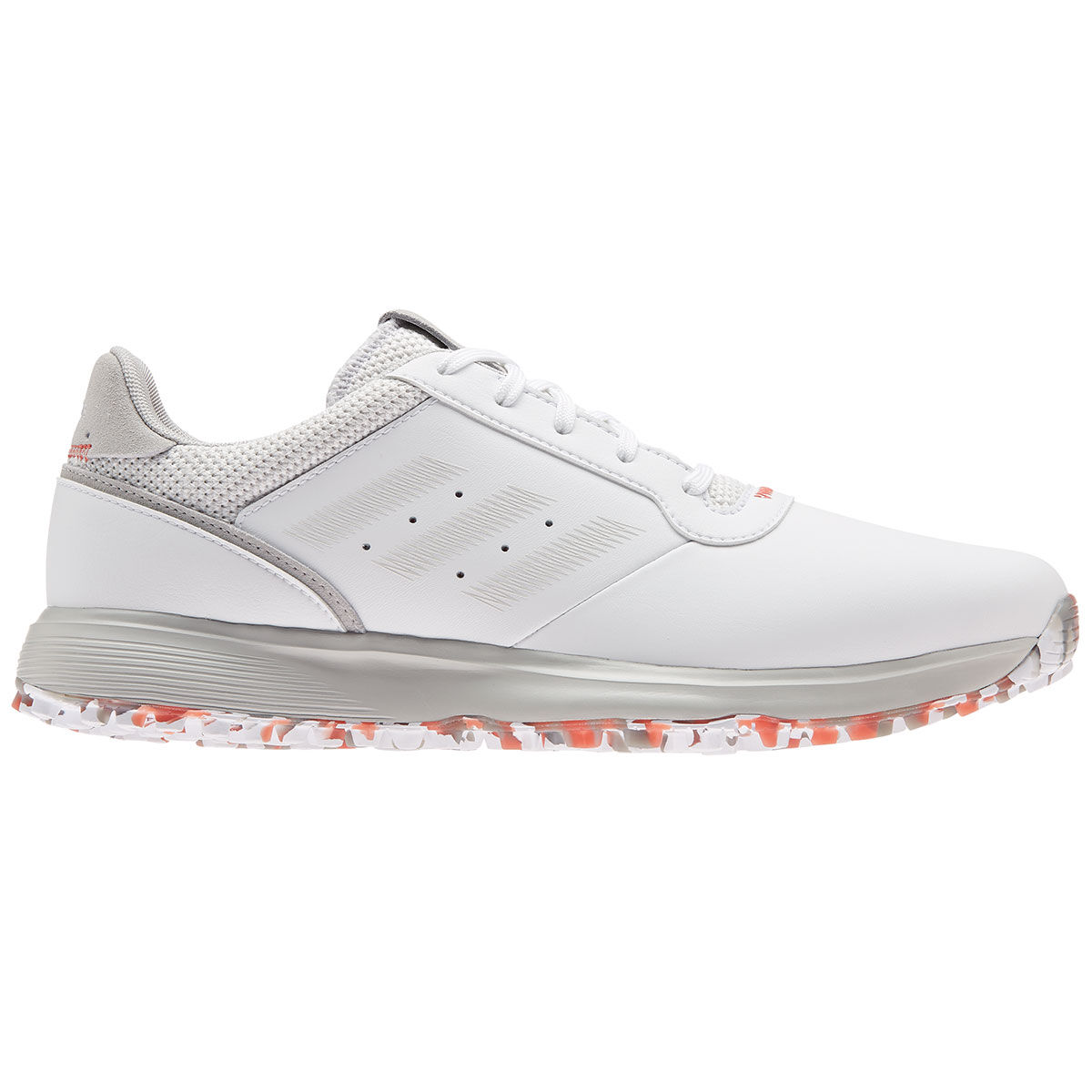 Chaussures adidas Golf S2G Spikeless cuir, homme, 7, Blanc/Gris/Rouge | Online Golf