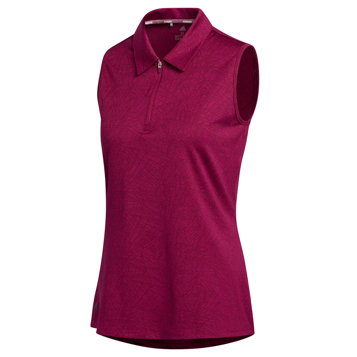 Polo adidas Golf Jacquard Sleeveless pour femmes, femme, XS, Power berry | Online Golf