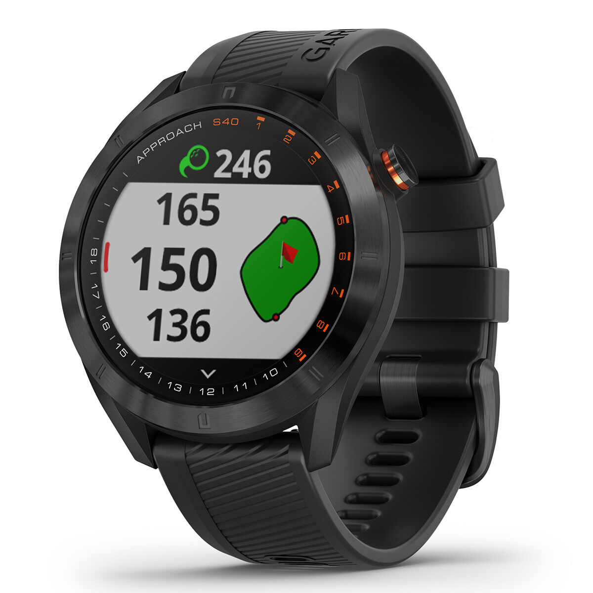 Garmin Mens Black Stylish Approach S40 Premium Golf GPS Watch