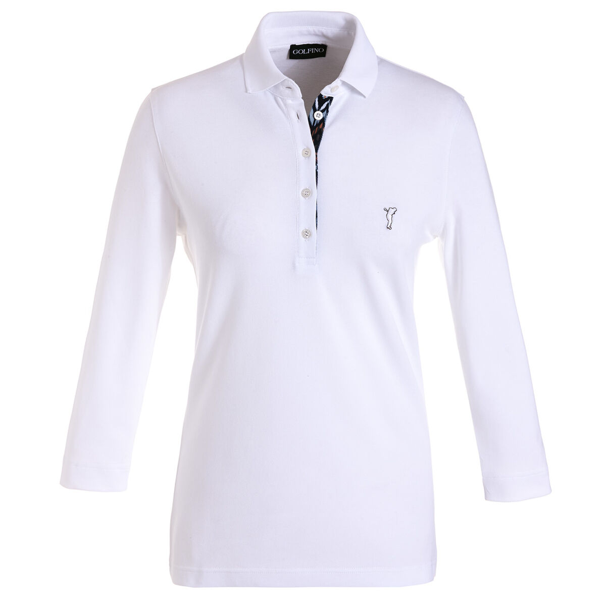 Polo GOLFINO 3/4 Length Sleeve pour femme, femme, 18, Blanc | Online Golf