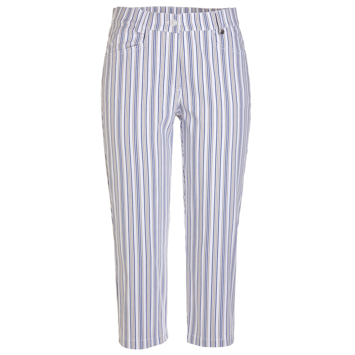 Pantalon GOLFINO Striped Capri pour femme, femme, Blanc, 8 | Online Golf