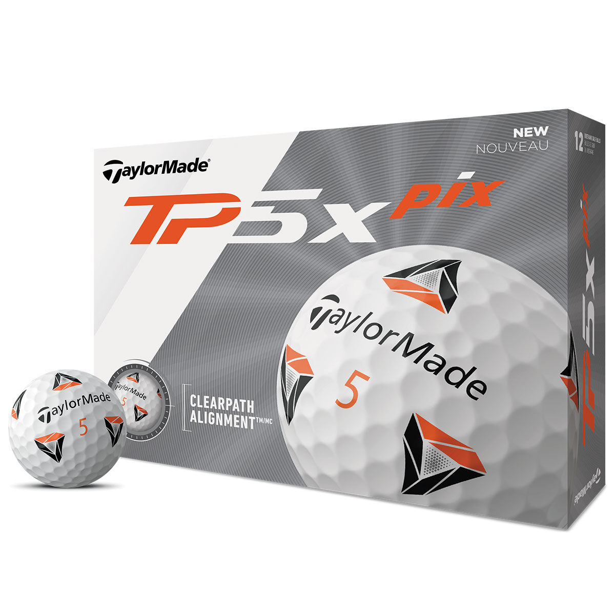 12 Balles de golf TaylorMade TP5x pix 2.0, homme, Blanc | Online Golf
