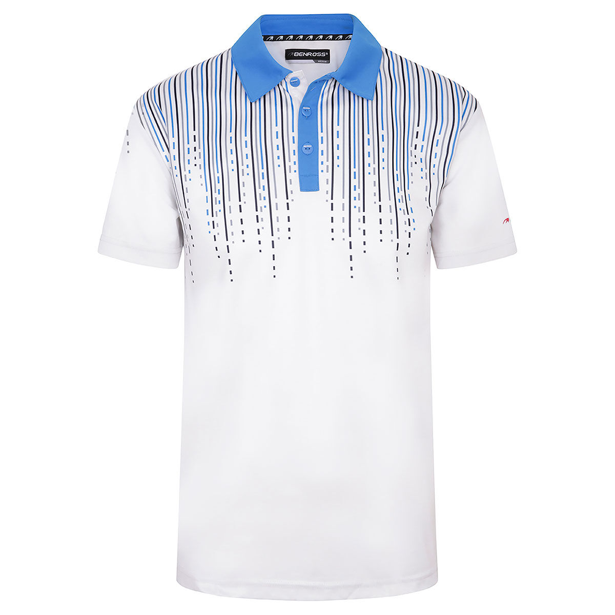 Polo Benross Frequency, homme, Petit, Blanc/Royal | Online Golf