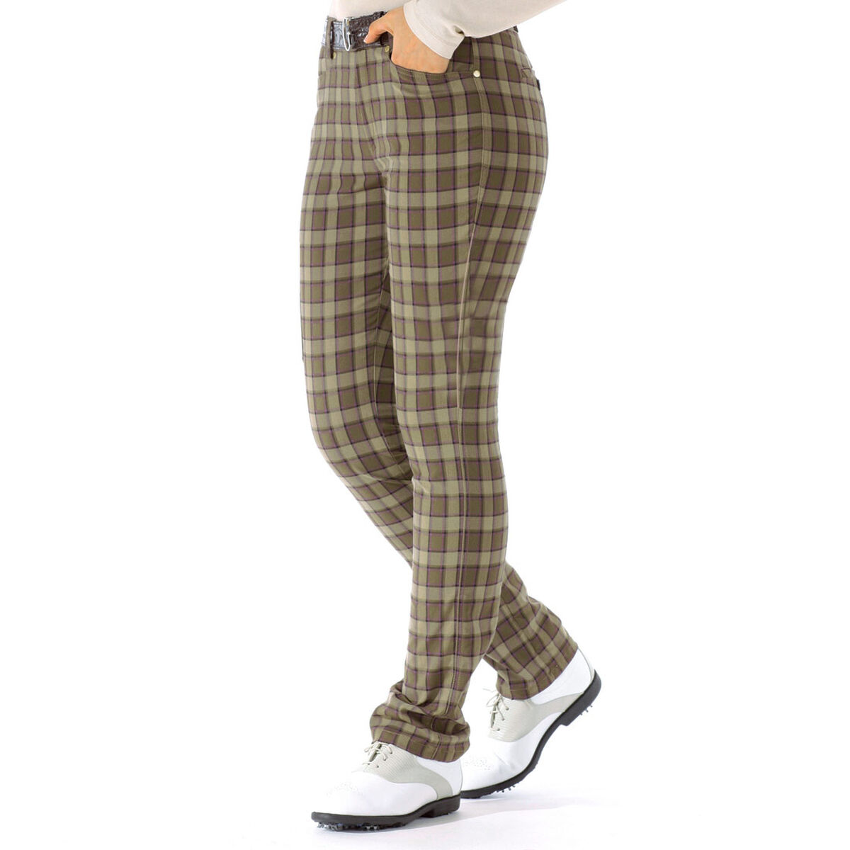 Pantalon GOLFINO Techno Stretch Checked pour femme, femme, Vert, 16 | Online Golf