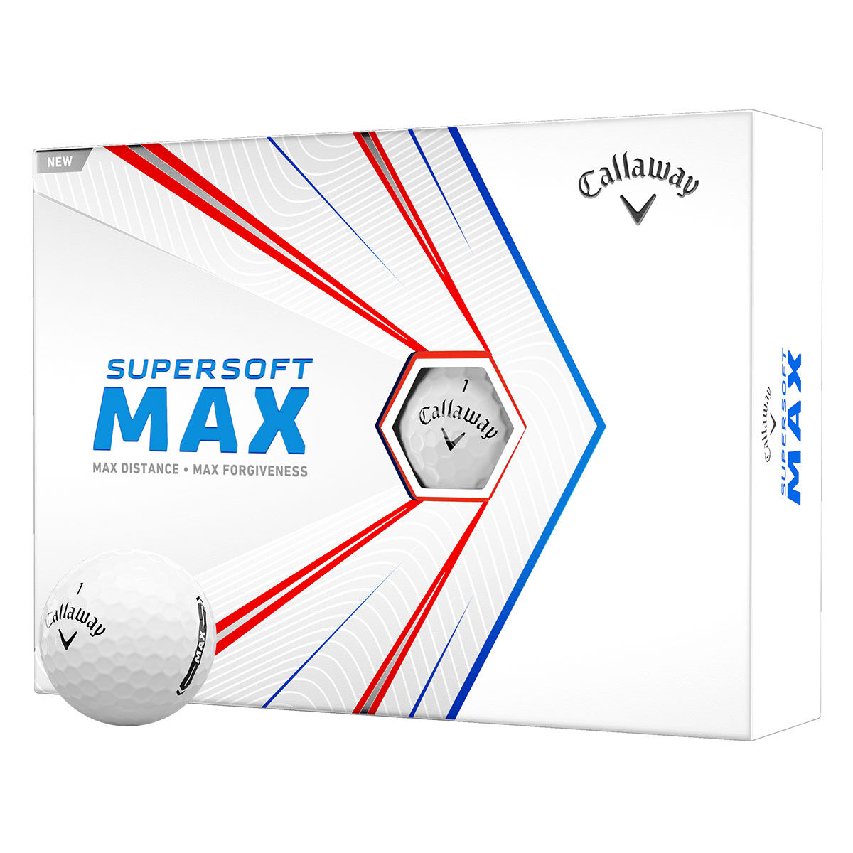 12 Balles de golf Callaway Supersoft MAX, homme, Blanc | Online Golf