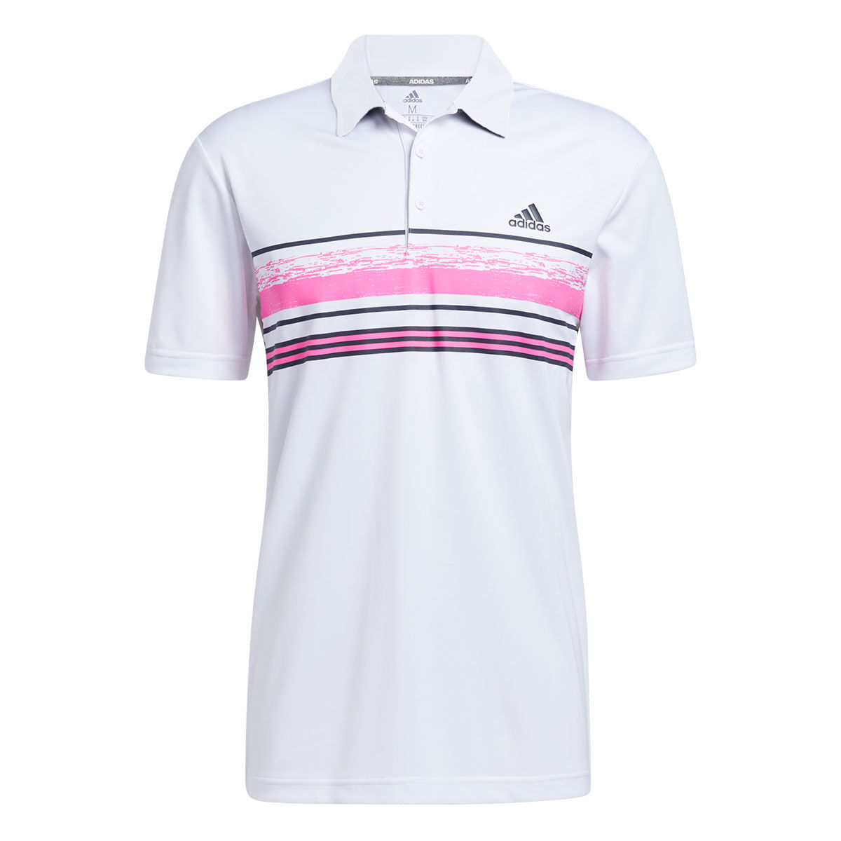 Polo adidas Golf Core Novelty Stripe, homme, Petit, Blanc/Rose | Online Golf