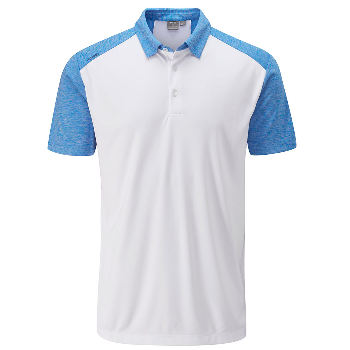 Polo PING Sonoran, homme, Petit, Blanc/Ciel | Online Golf