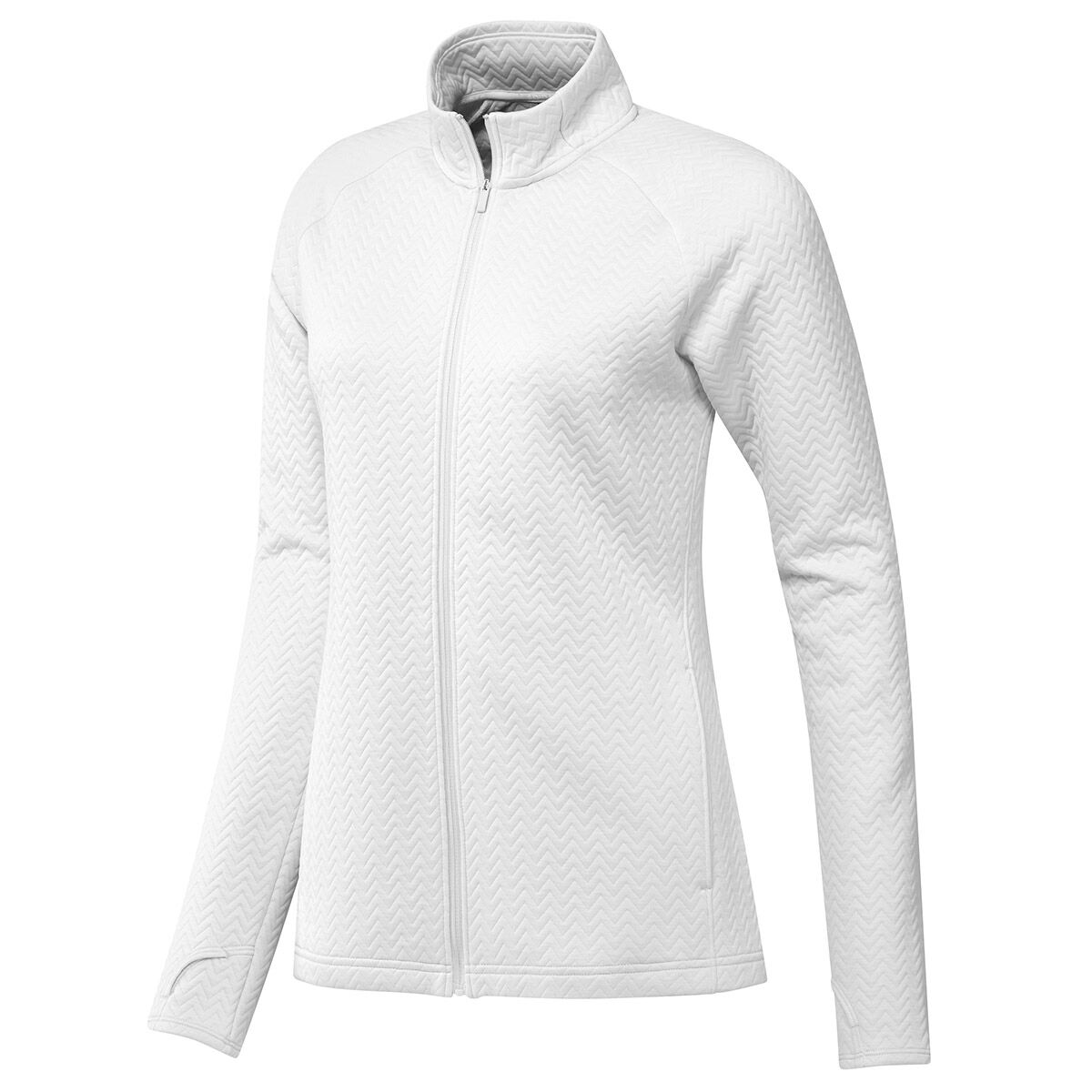 Vêtement intermédiaire adidas Golf Textured Full-Zip pour femmes, femme, XS, Blanc | Online Golf