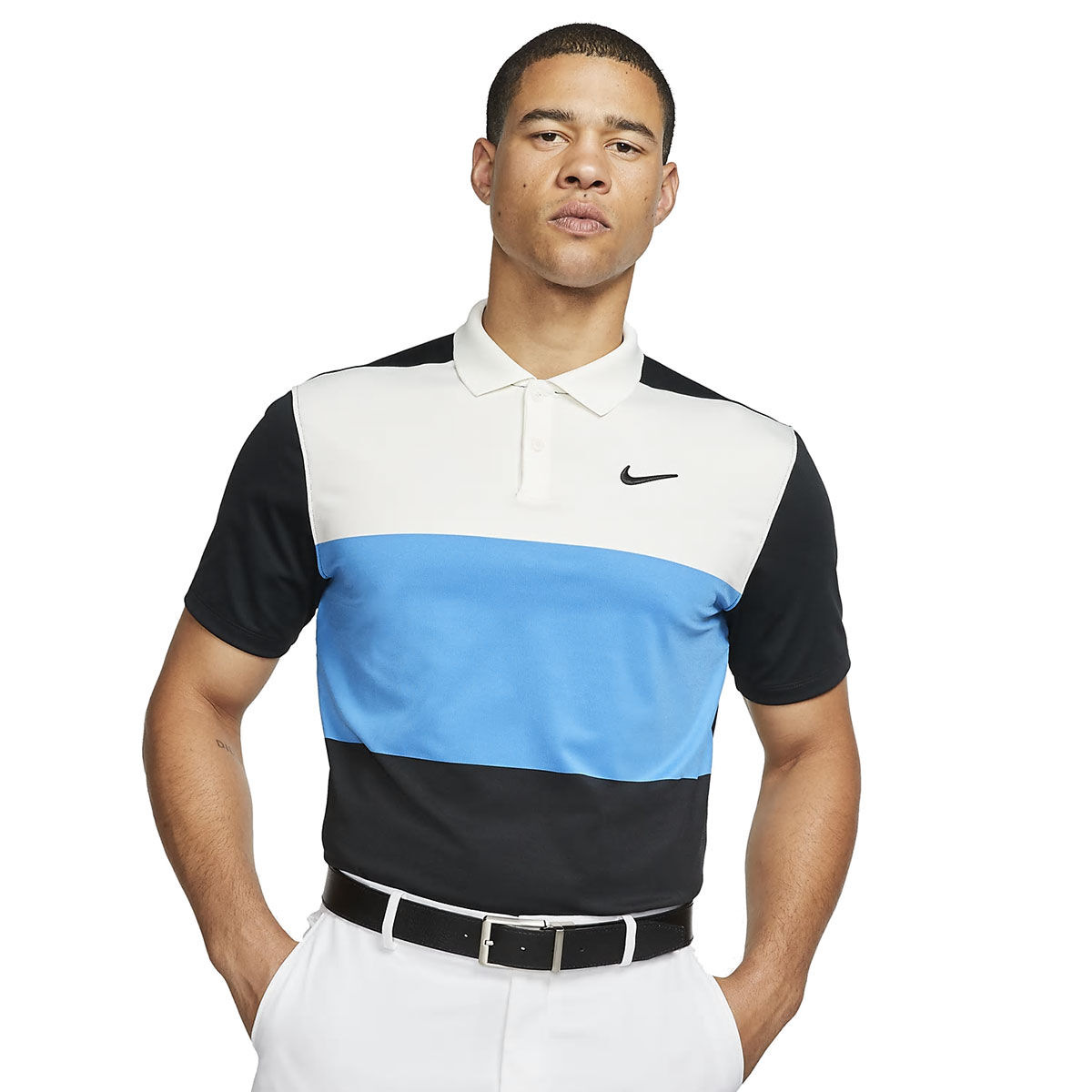 Polo Nike Golf Dri-FIT Vapor, homme, XL, Sail/lt photo blue/black | Online Golf