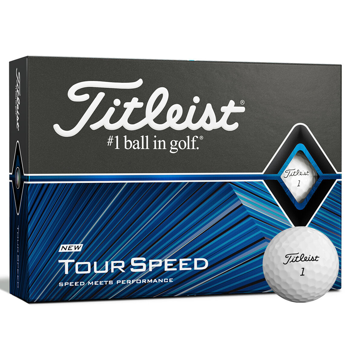 12 Balles de golf Titleist Tour Speed, homme, Blanc | Online Golf