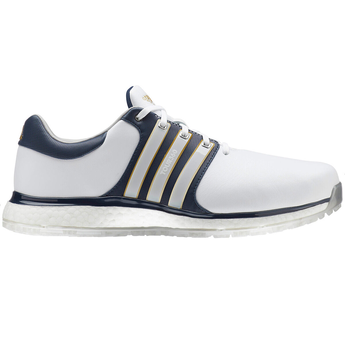 Chaussures adidas Golf Tour 360 XT Spikeless, homme, 7, White/collegaite navy/gold met, Large | Onli