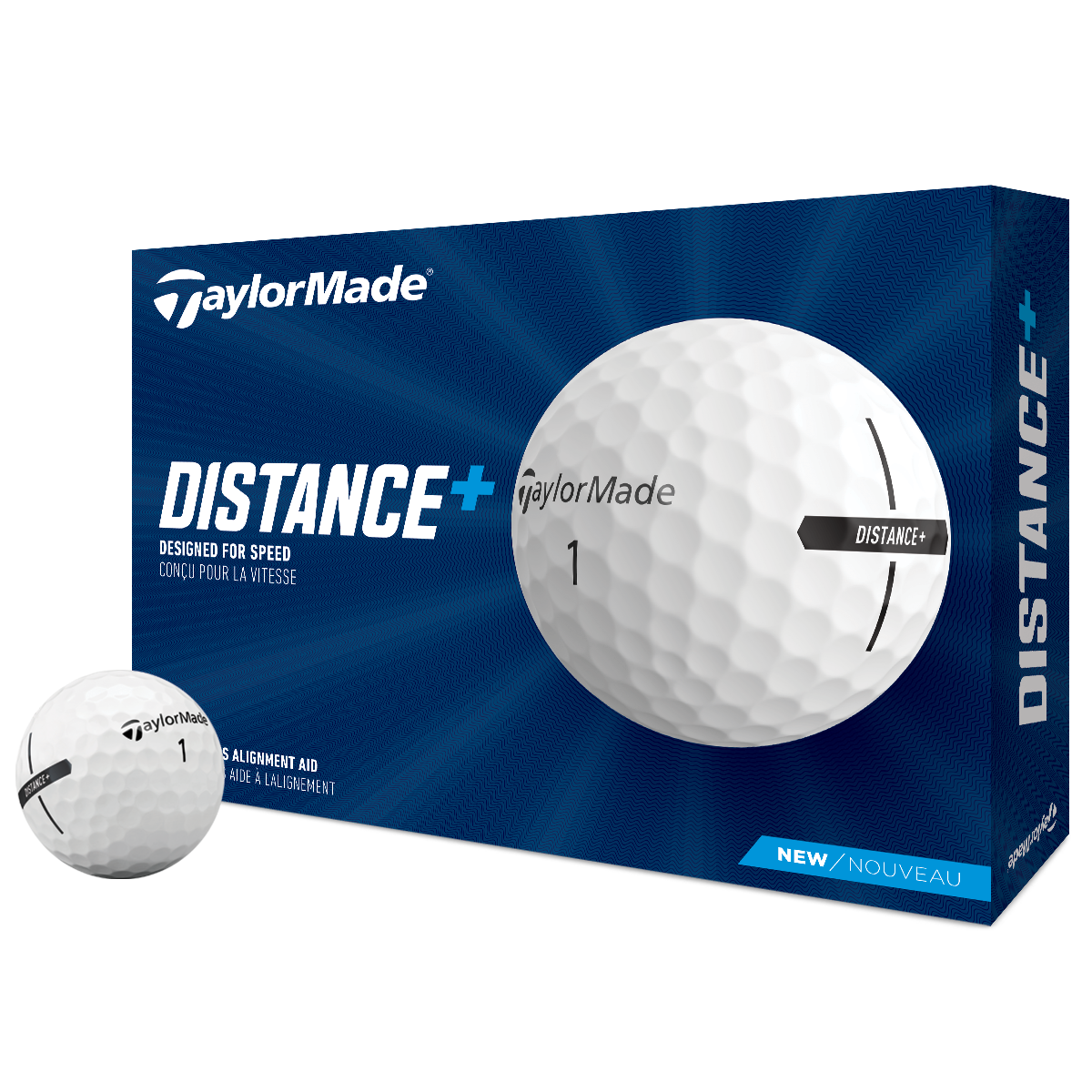 12 Balles de golf TaylorMade Distance Plus, homme, Blanc | Online Golf