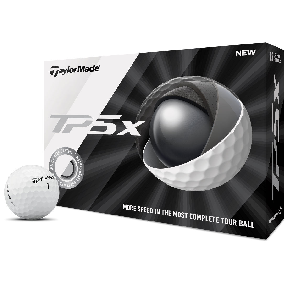 12 Balles de golf TaylorMade TP5x 2019, homme, Blanc | Online Golf